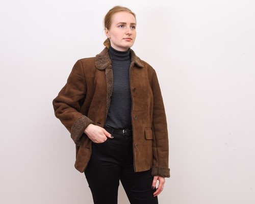 Women Faux Suede Faux Shearling Sherpa 