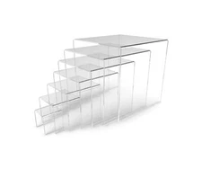 3-Sided Plexiglass Pedestal Acrylic Display Risers  Showcase Choose SizeColor