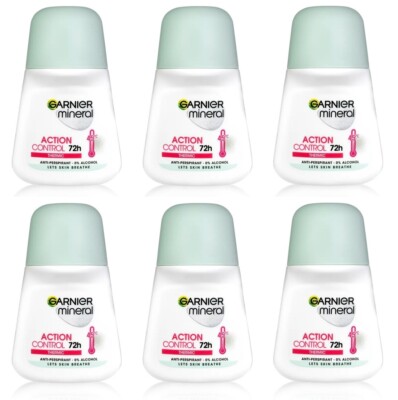 6 Garnier Mineral Action Control Thermic Antiperspirant Deodorant Roll On Women