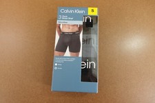 Calvin Klein Mens Size Small Black Gray Microfiber Boxer Brief 3 Pack NWT