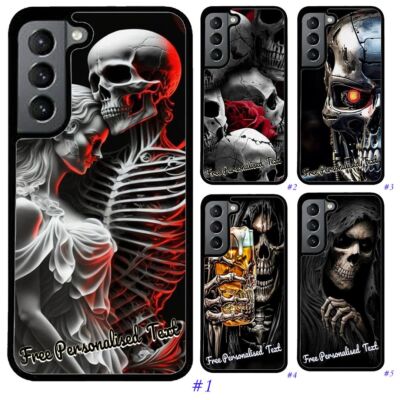 Personalised Text Phone Case for Samsung Note 8/9/10/20 Series - Skull Design