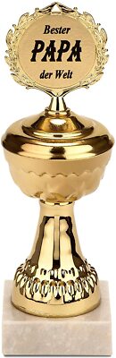 Goldener Pokal Bester Papa der Welt Vatertag Geschenke für Vater Metall Cup 21cm