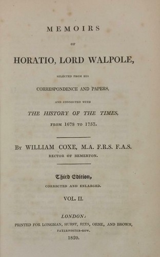 MEMOIRS OF HORATIO, LORD WALPOLE VOL. 2 William Coxe 1820 LEATHER Marbled - Foto 4 di 6