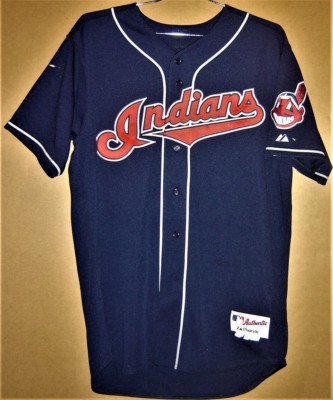 2010 CLEVELAND INDIANS FRANK HERRMANN #56 NAVY BLUE MLB Majestic