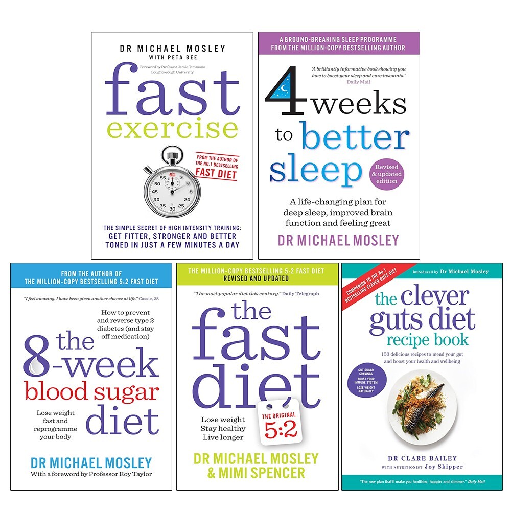 Dr Michael Mosley Collection 5 Books 8-Week Blood Sugar,4 Weeks to Better Sleep