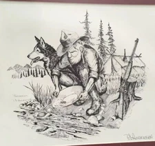 Alaskan Art Screen Print Signed Pete Andriesen Pardners Limited Edition 11x14
