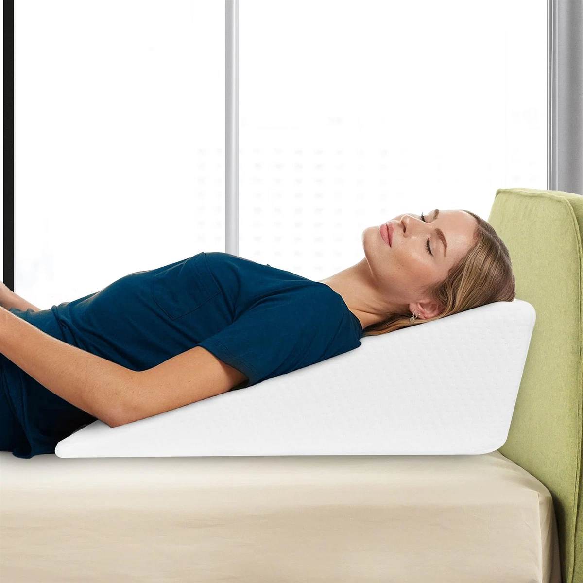 Memory Foam Wedge Pillow Back Neck Shoulder Support Breathable