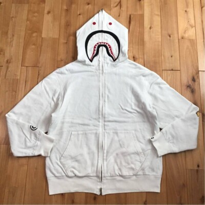 BAPE 2005 Limited 2nd Shark Full Zip Hoodie NIGO White A Bathing Ape Größe M ...