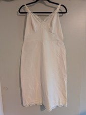 Vintage Shadowline Slip Lace Accents Beige Size 38 MADE IN USA