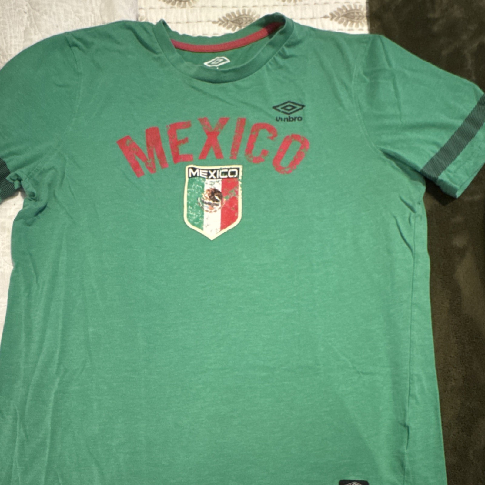 Umbro Mexico National Team Soccer Shirt Green Short Sleeve Men's Size L
