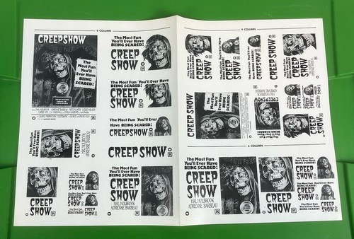 CREEP SHOW Movie Mini Ad Sheet Vintage Promo Advertising Clip Art HORROR Romero - Picture 2 of 14
