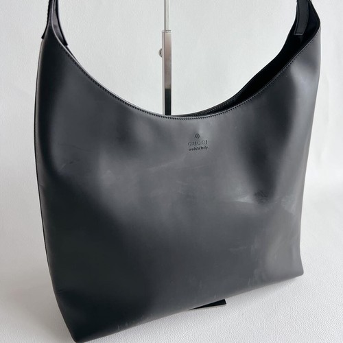 Gucci Tom Ford Era Black Patent Leather Y2K Shoulder Bag Large Authenticated