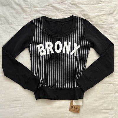 D.I.A. Black BRONX Pinstripe Long Sleeve Top Gyaru Y2K Small Japan