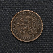 1922 Czechoslovakia 10 hellers Coin