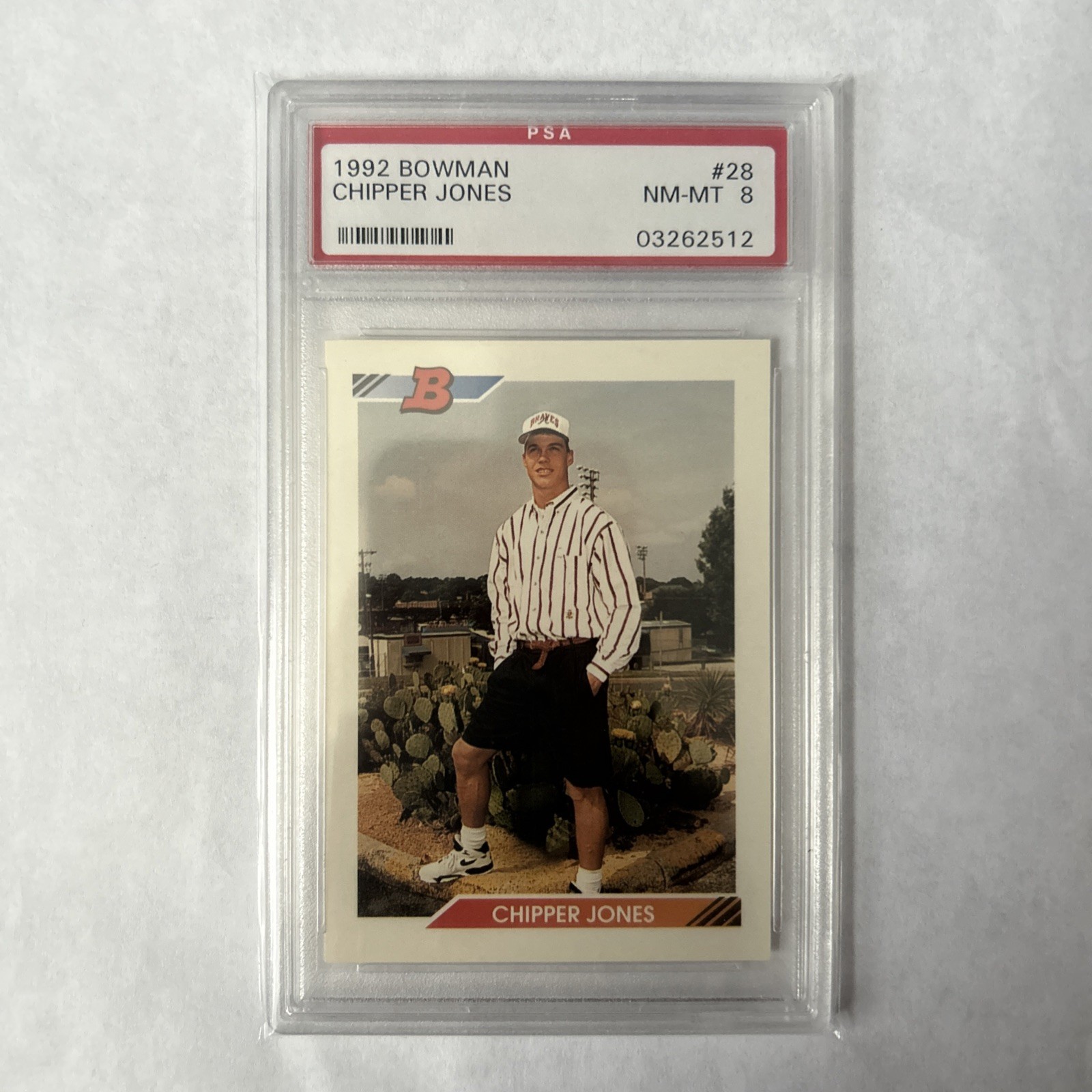1992 Bowman Chipper Jones #28  PSA8