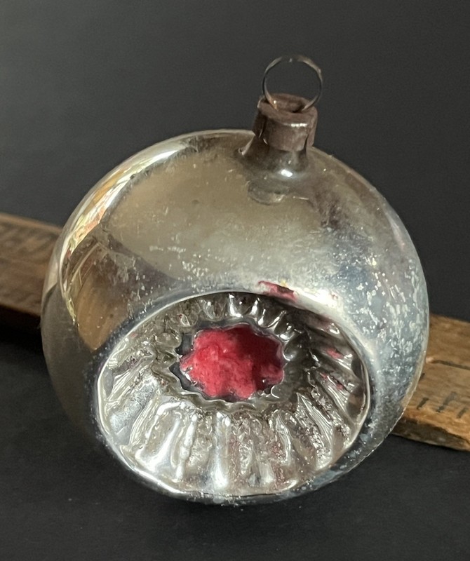 Vintage Mercury glass Christmas tree ornament