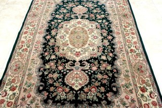 9X6 1960's BREATHTAKING 400KPSI HAND KNOTTED GOLD WASHED SILK & WOOL TABRIZZ RUG