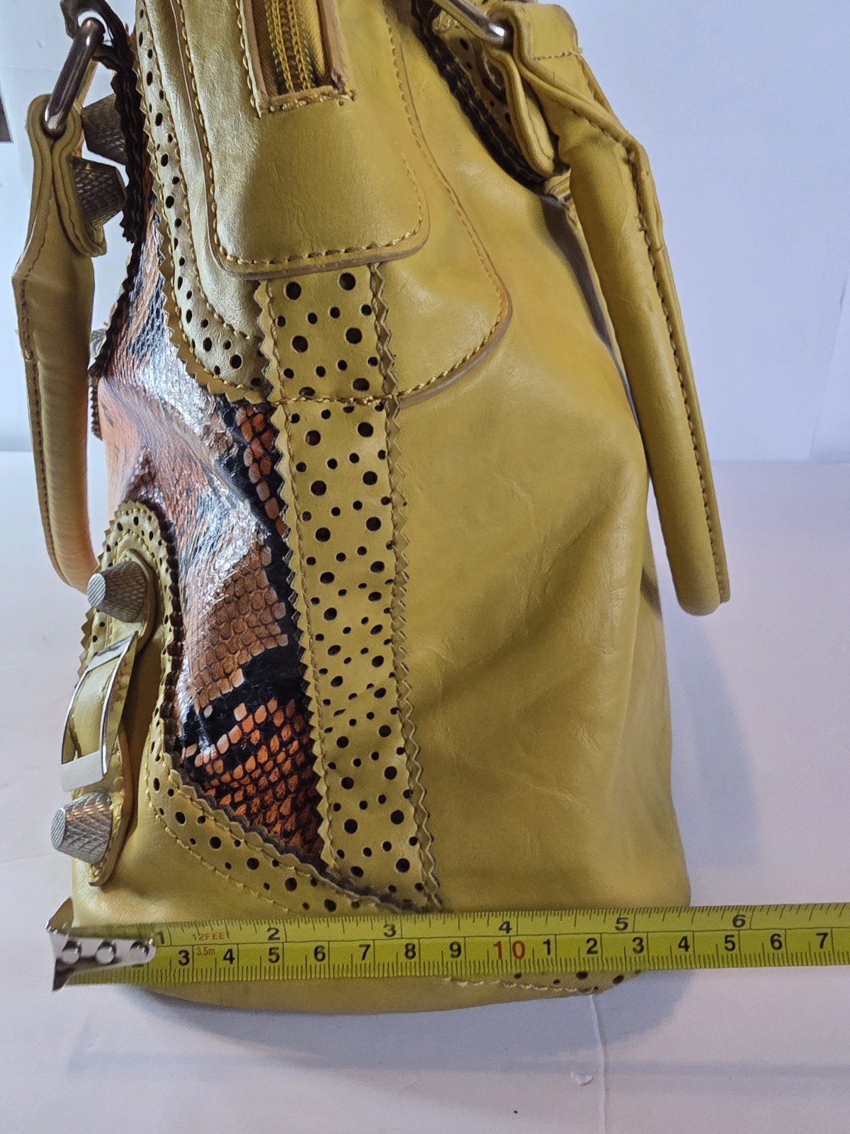 Nicole Lee USA Yellow Python Embossed Satchel Pur… - image 10