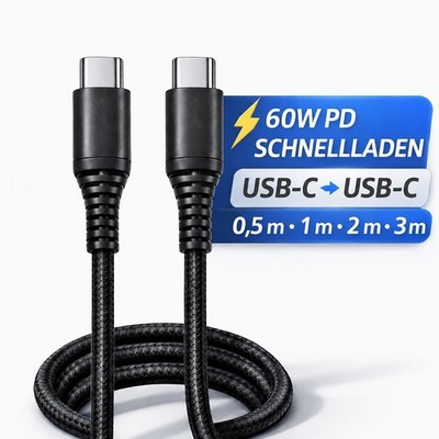 USB C auf USB C Kabel 100W 60W Schnellladekabel 1M 2M Für Samsung iPhone iPad