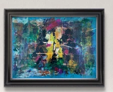 Original Art "Stormy" 10x14 Canvas Expressionism Abstract Design Home Art