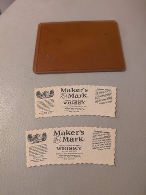 2 Makers Mark Label 750 ml (Label Only) From Factory Tour Loretto, KY EUC Cased