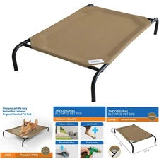 Coolaroo Original Elevated Dog Bed - Breathable Joint Relief Large Nutmeg