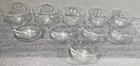 PYREX CORNING 10 Vintage Small Custard Cups Scalloped Edge 3-Rings USA