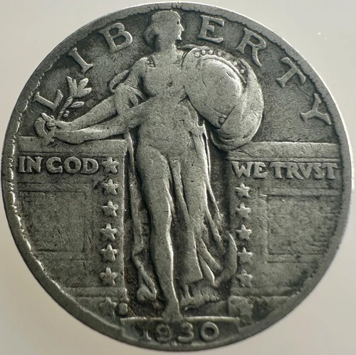 1930-S Standing Liberty Quarter – VG Condition – 90% Silver – Key Date Scarce