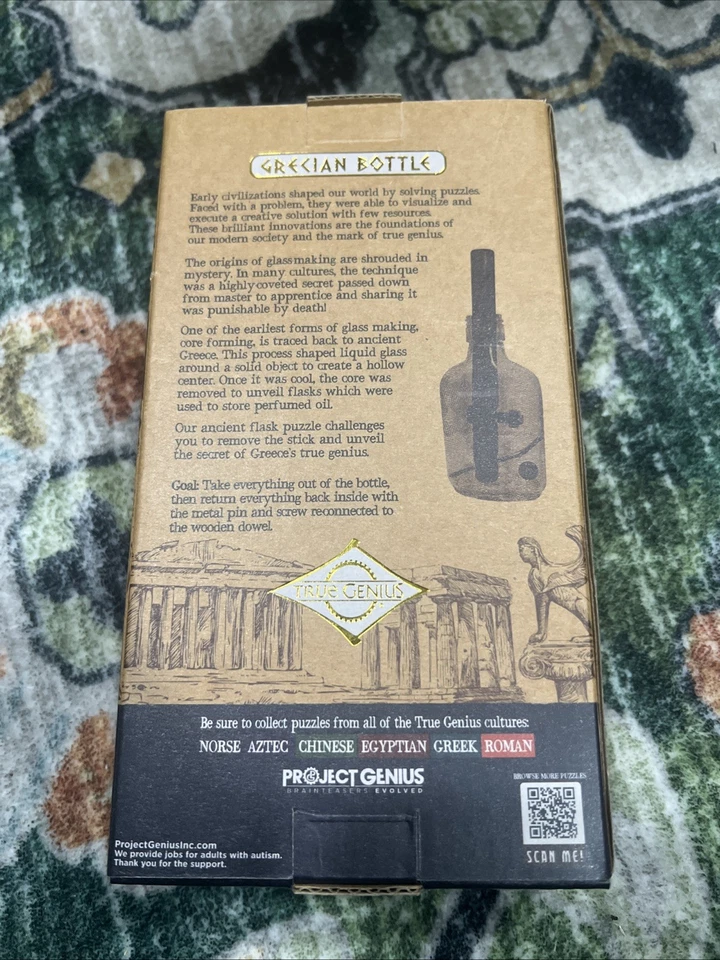 True Genius Brainteaser - Botella de vidrio griega - Proyecto True Genius Foto 2 de 3