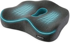 Memory Foam Seat Cushion For Back Sciatica Pain Relief Orthopedic Dark Gray