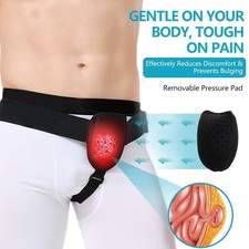 Inguinal Hernia Support Truss Belt with Removable Compression Pads Pain Relief