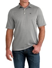 Cinch Western Shirt Mens Short Sleeve Polo Solid Blue MTK1865040