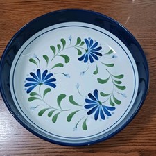 Vintage Dansk grande piatto da portata 13" insolito 3 fiori vs 6 molto profondo 3" usato in ottime condizioni