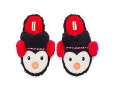 Dearfoams Cozy Comfort Holiday Penguin Slip-On Slippers - W 5/6 - M 3/4 - New