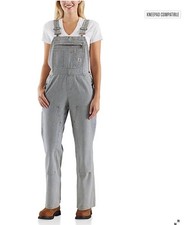 Carhartt Women's Railroad Stripe Denim Bib Overall - Railroad Stripe NWT XL
