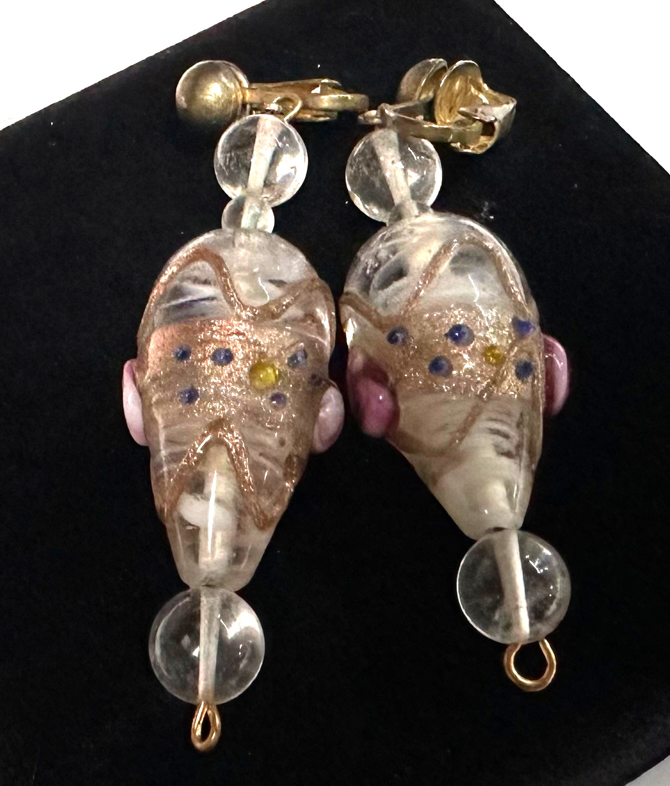 Vtg Costume Wedding Cake Bead Silver Tone Clip-on Earrings Jewelry Lot K