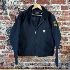 Carhartt Men's Relaxed Fit Duck Blanket-Lined Detroit Jacket Black Large J13828