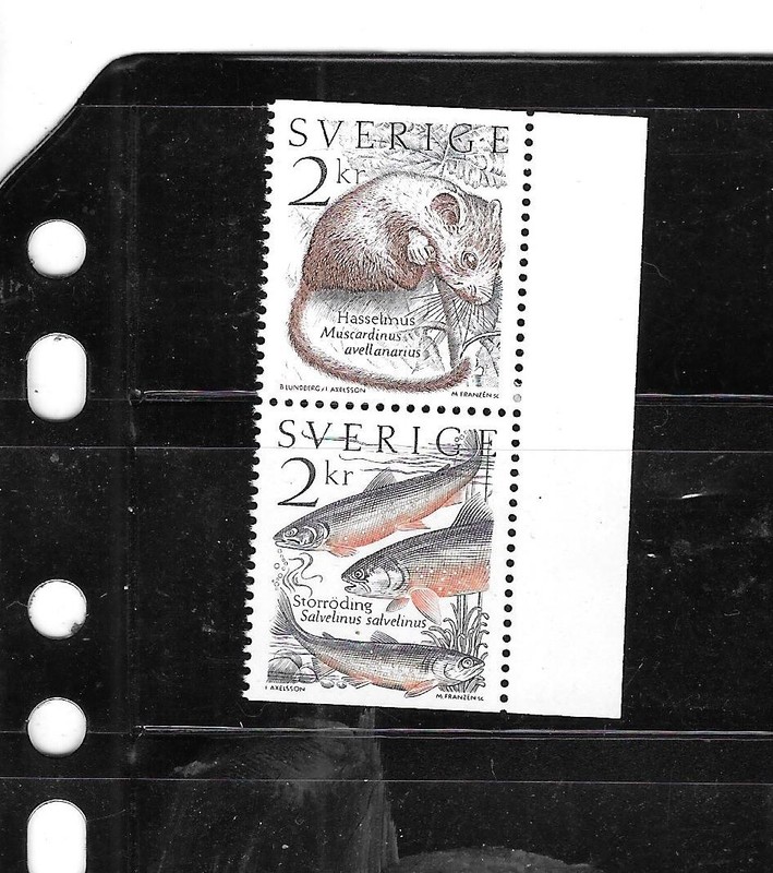 SWEDEN SC#1526-7 ATTACHED PAIR MNH XF 19865 WILDLIFE PICTORIAL COMMEMORATIVE SET