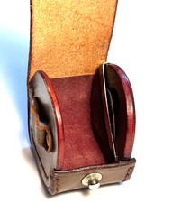 Vintage Patentcase Brown Leather Lens Case 35mm x 45mm Patent  387966
