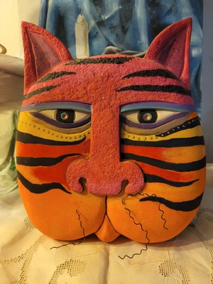 Laurel Burch Caribbean Cat Mask medium  