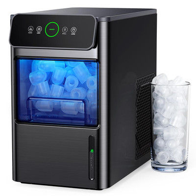 Portable Ice Maker - 20Lbs Daily, 6 Cubes in 6 Mins, Stainless Steel Design