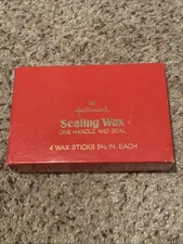 Vintage Hallmark Sealing Wax Kit One Handle and Seal 4 Wax Sticks in Box