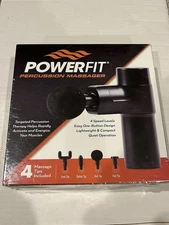 Powerfit Percussion Massager 4 Speed Levels, 4 Massage Tips BK3446Q, Used Once