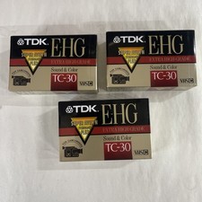 TDK VHS-C Camcorder Videocassettes - Three 3 Sealed SP 30 min / EP 90 min.