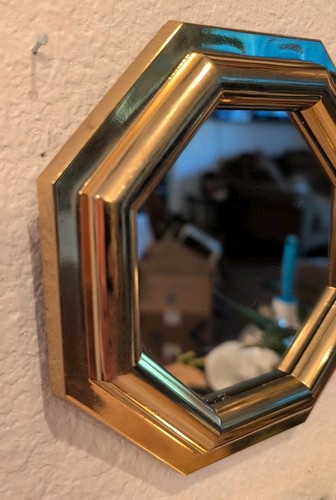 Vintage Burwood Accent Small Mirrors Set 2 Gold Frame Wall Hanging 5"&6" *Read - Picture 4 of 12