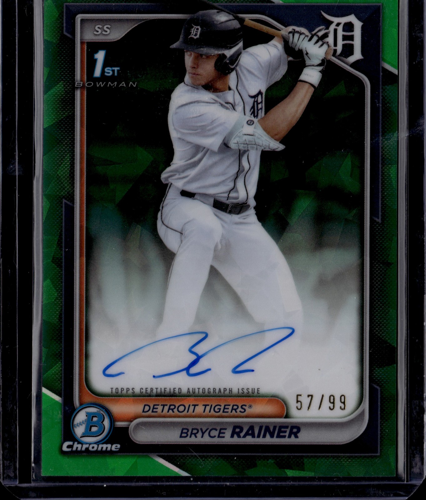 2024 Bowman Chrome Sapphire Bryce Rainer #CPA-BR Green Auto /99