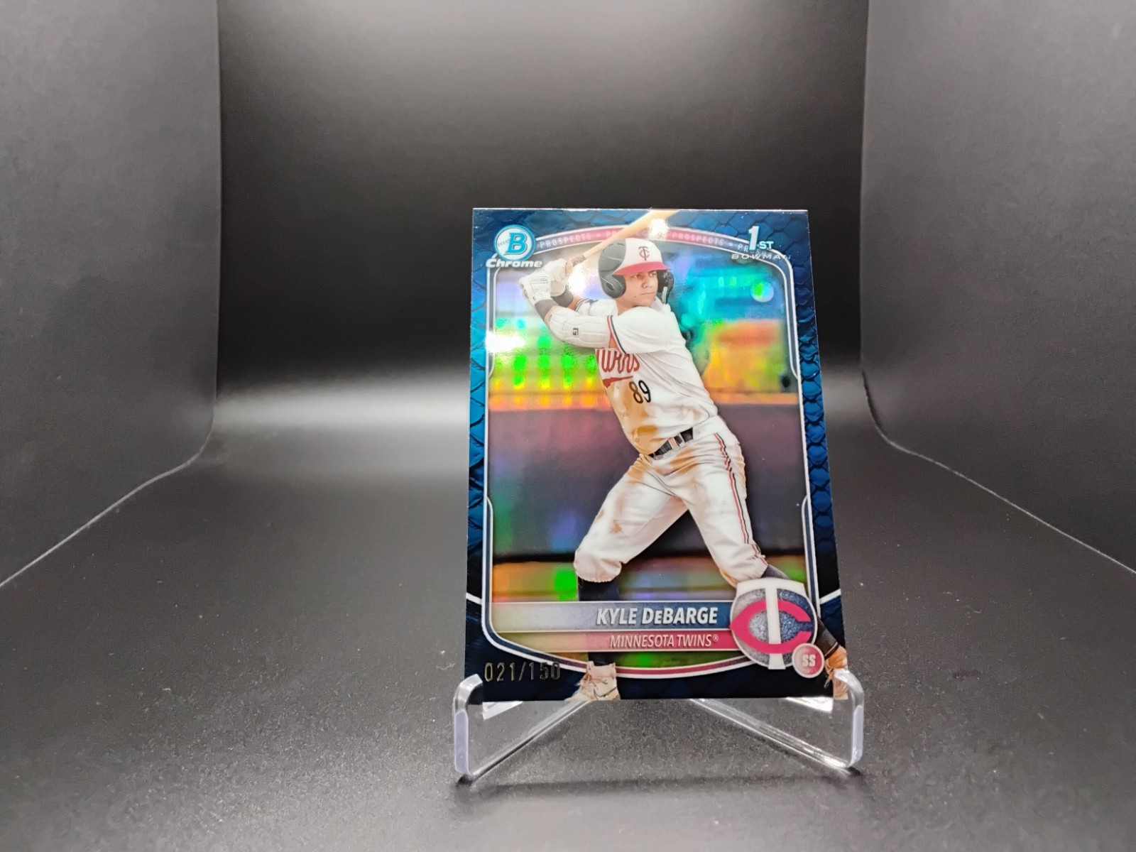 2025 Bowman - Chrome Prospects Kyle DeBarge #BCP-139 Blue Reptilian 021/150 (RC)