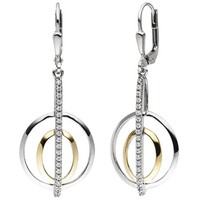 "Jobo \"48718\" OhrhäNger 925 Sterling Silber Bicolor Vergoldet 38 Zirkonia Ohrrin"