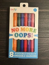 Ooly No More Oops 8 Double Sided Erasable Markers New NIB