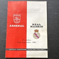 Arsenal v Real Madrid Official Programme,  13 Sep 1962 62/63